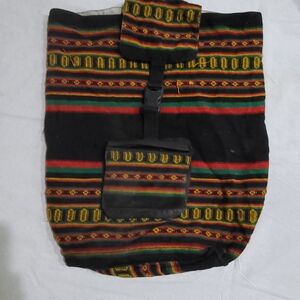 Vintage Rasta Bag Hobo Boho Vibrant Colors